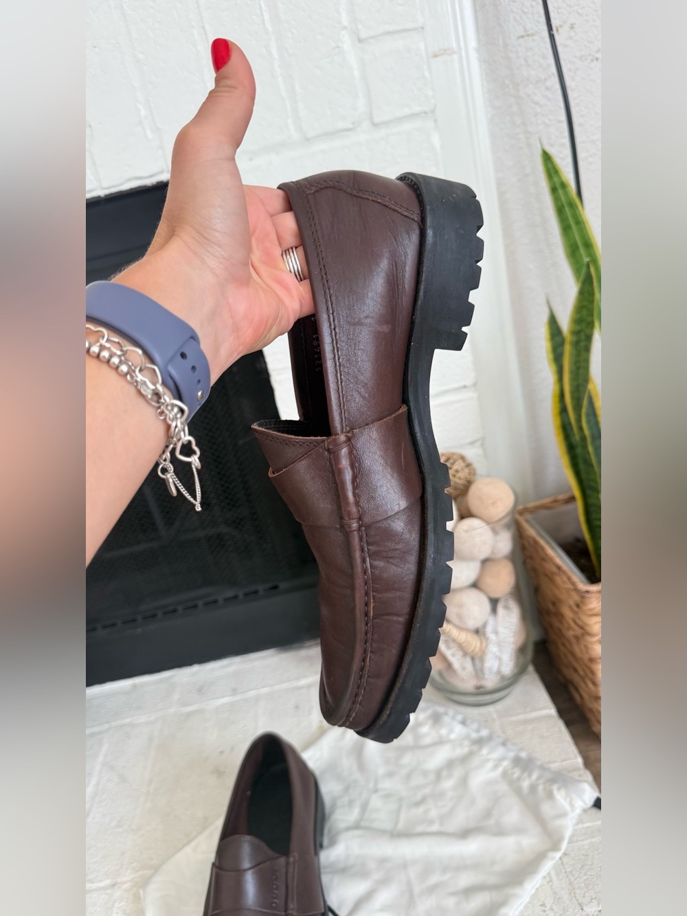 Gucci Men’s Brown Leather Lug Sole Penny Loafers Size 11 Made in Italy - Picture 6 of 10